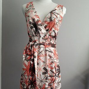 BANANA REPUBLIC V-Neck Sleeveless Wrap Pleated Fit & Flare Dress Sz 4